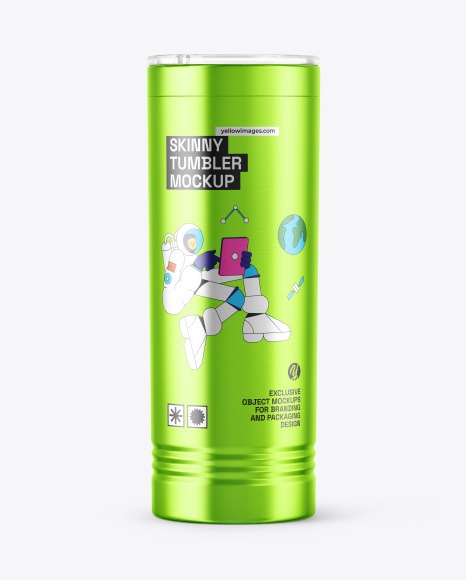Metallic 22oz Skinny Tumbler Mockup