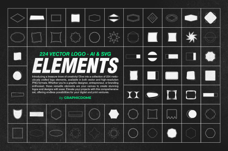 224 Vector Logo Elements - AI &amp; SVG