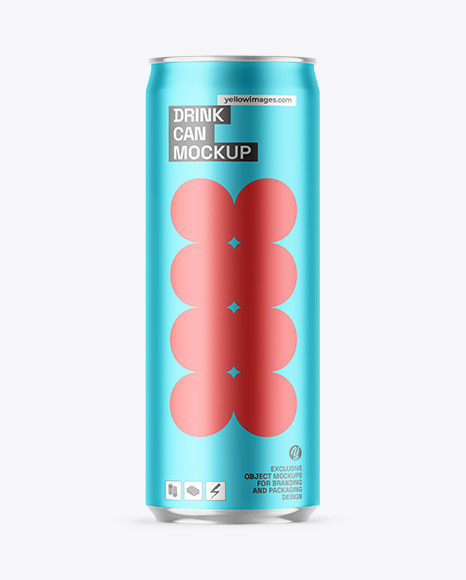 Matte Metallic Drink Can Mockup