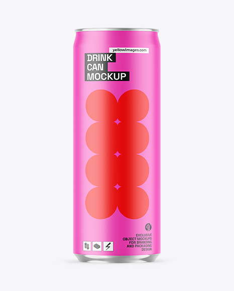 Matte Drink Can Mockup