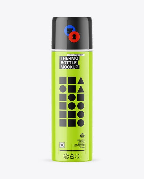 Glossy Thermo Bottle Mockup