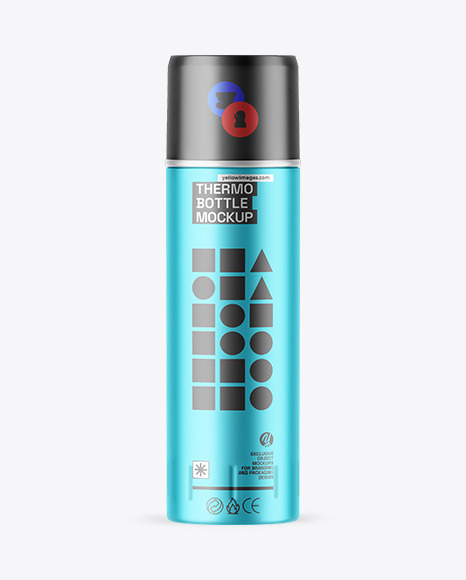 Matte Metallic Thermo Bottle Mockup