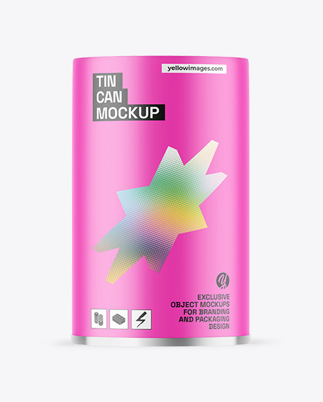 Matte Tin Can Mockup