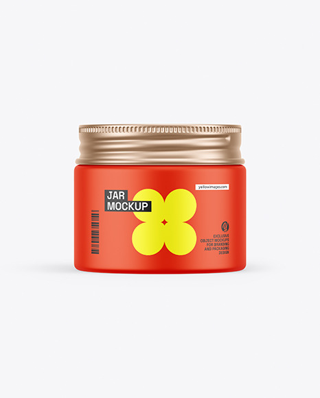 Matte Jar With Metallic Cap Mockup