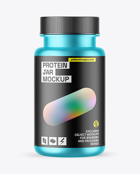 Matte Metallic Protein Jar Mockup