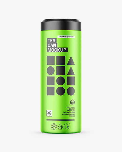 Metallic Tea Tin Can Mockup