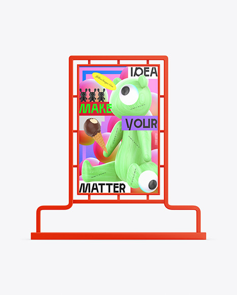 Advertising Poster Stand Mockup