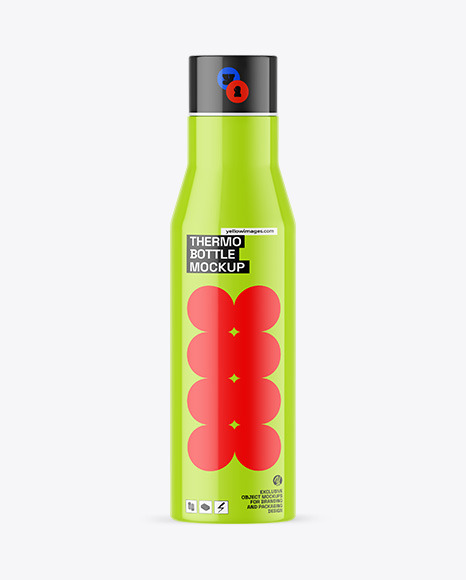 Glossy Thermo Bottle Mockup