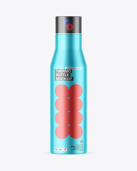 Matte Metallic Thermo Bottle Mockup