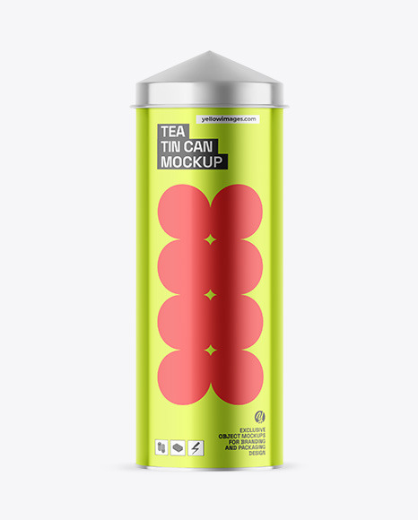 Metallic Tea Tin Can Mockup