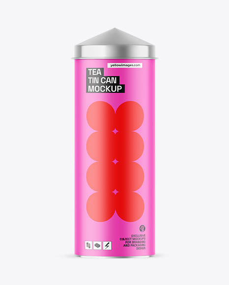 Matte Tea Tin Can Mockup