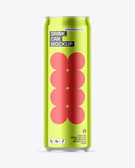 Metallic Drink Can Mockup