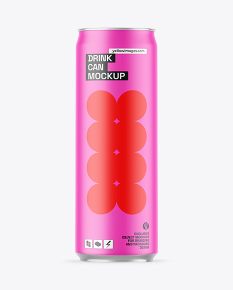 Matte Drink Can Mockup