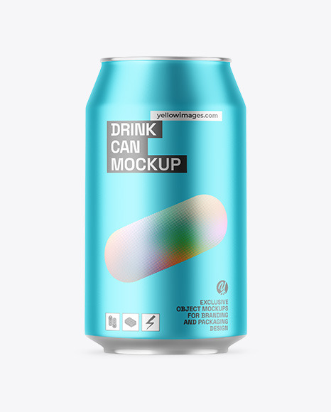 Matte Metallic Drink Can Mockup
