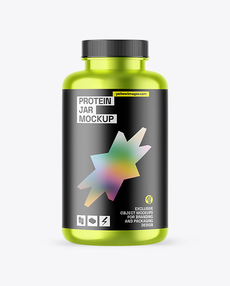 Metallic Protein Jar Mockup