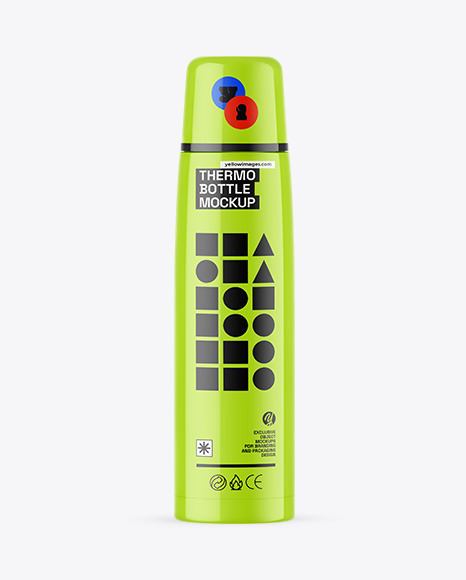 Glossy Thermo Bottle Mockup