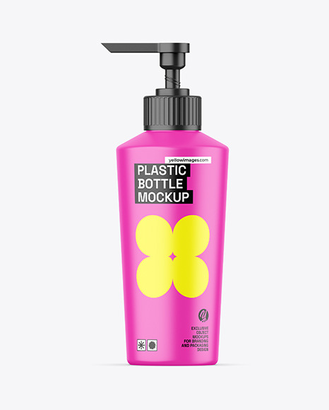 Matte Plastic Bottle w/ Pump Mockup