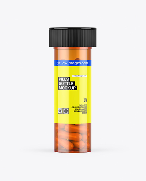 Glossy Pills Bottle Mockup
