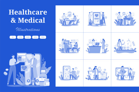 M691_Healthcare &amp; Medical Illustration Pack