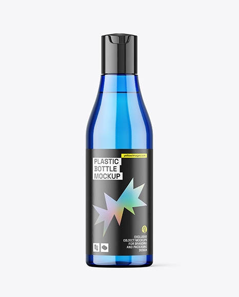 Blue Plastic Bottle Mockup