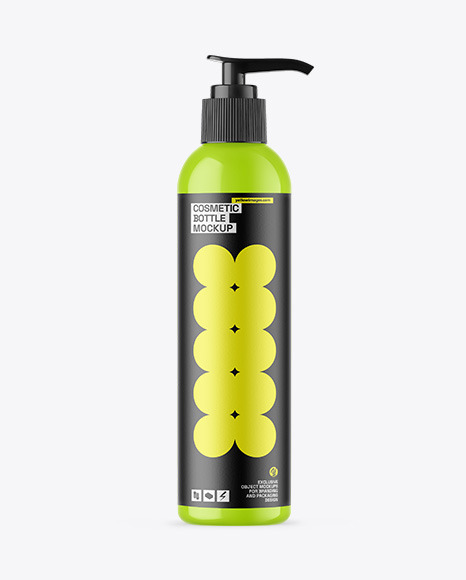Glossy Cosmetic Bottle With Pump Mockup