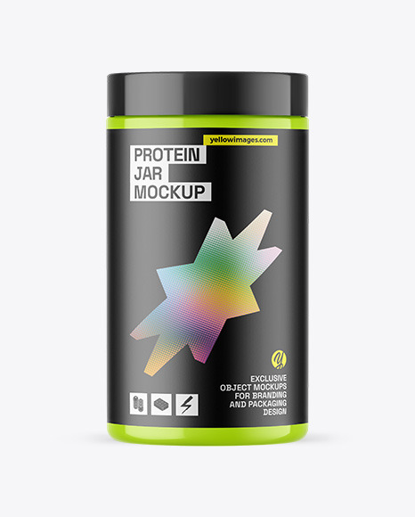 Glossy Protein Jar Mockup
