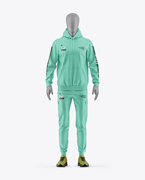 Men&#039;s Sport Suit w/ Mannequin Mockup - Front View