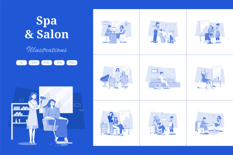 M669_Beauty Salon &amp; Spa Illustration Pack