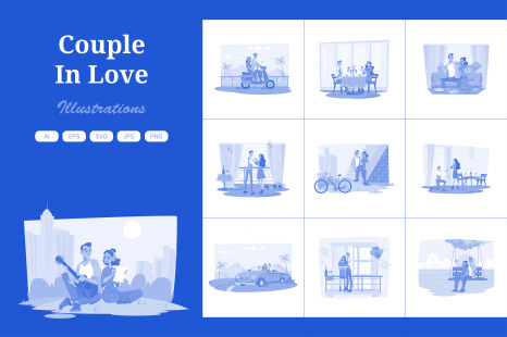 M667_Couple In Love Illustration Pack