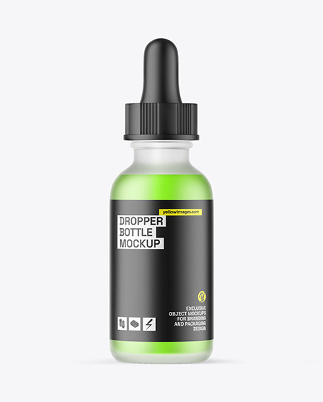 Frosted Glass Dropper Bottle Mockup