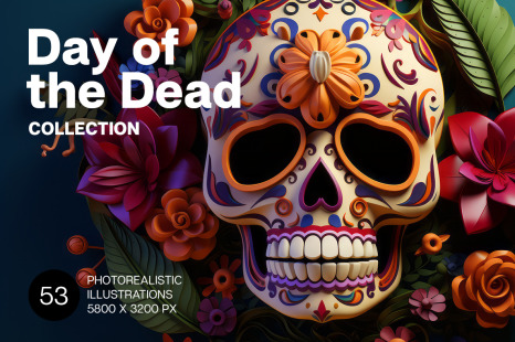 Day of the Dead. Decorated skulls