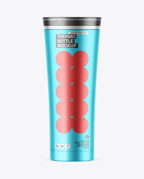 Matte Metallic Thermo Bottle Mockup
