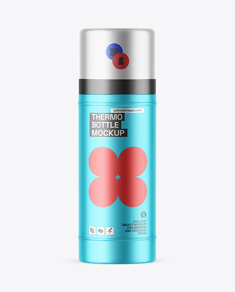 Matte Metallic Thermo Bottle Mockup