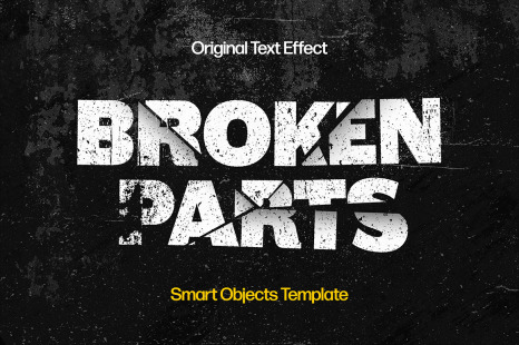 Broken Parts Text Effect