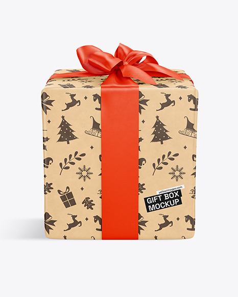 Kraft Gift Box Mockup