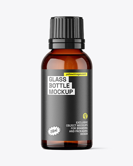 30ml Amber Glass Bottle Mockup