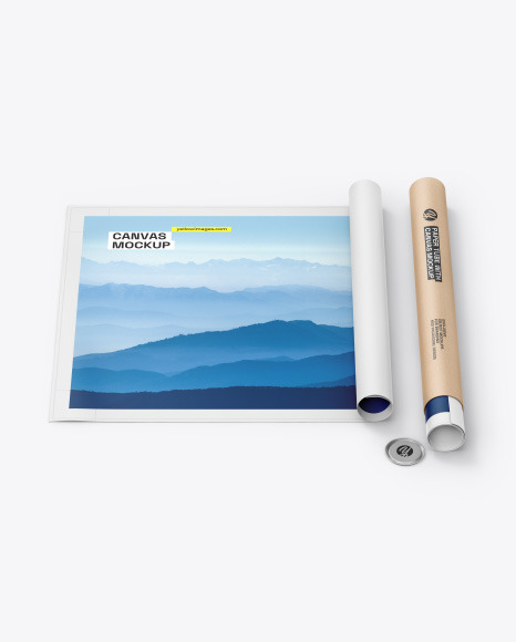 Canvas with Tube Mockup