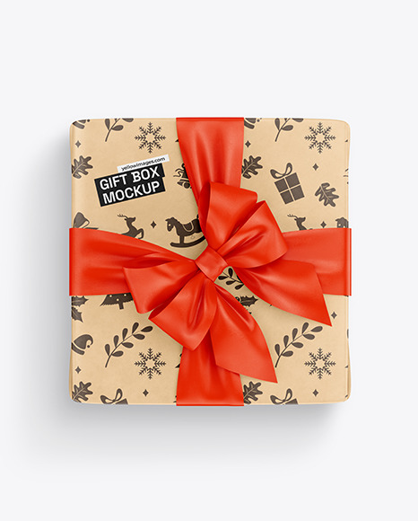 Kraft Gift Box Mockup