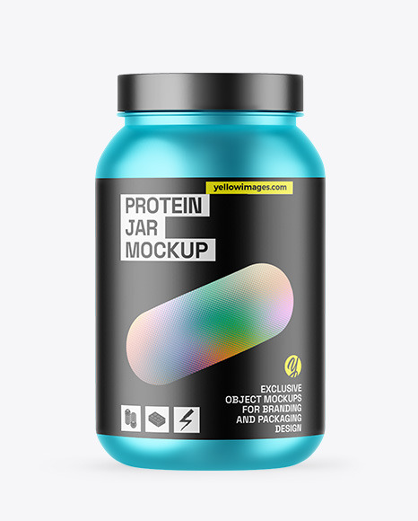 Matte Metallic Protein Jar Mockup