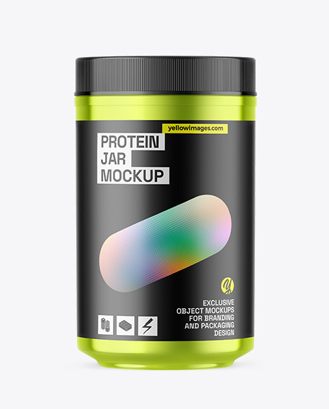 Metallic Protein Jar Mockup