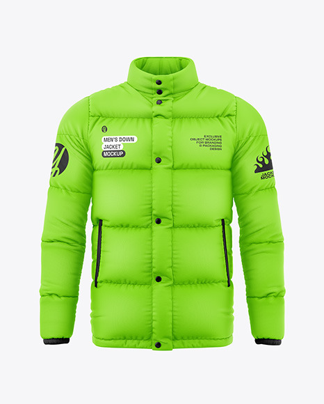 Men&#039;s Down Jacket Mockup - Front View