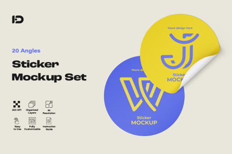 Stickers Mockup Set