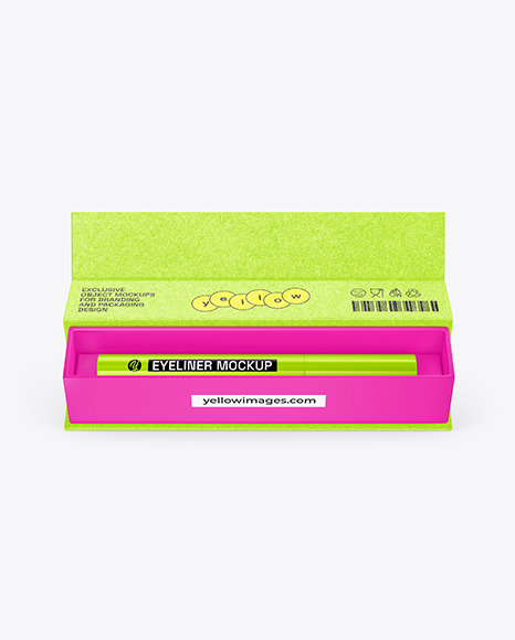 Opened Kraft Eyeliner Box Mockup