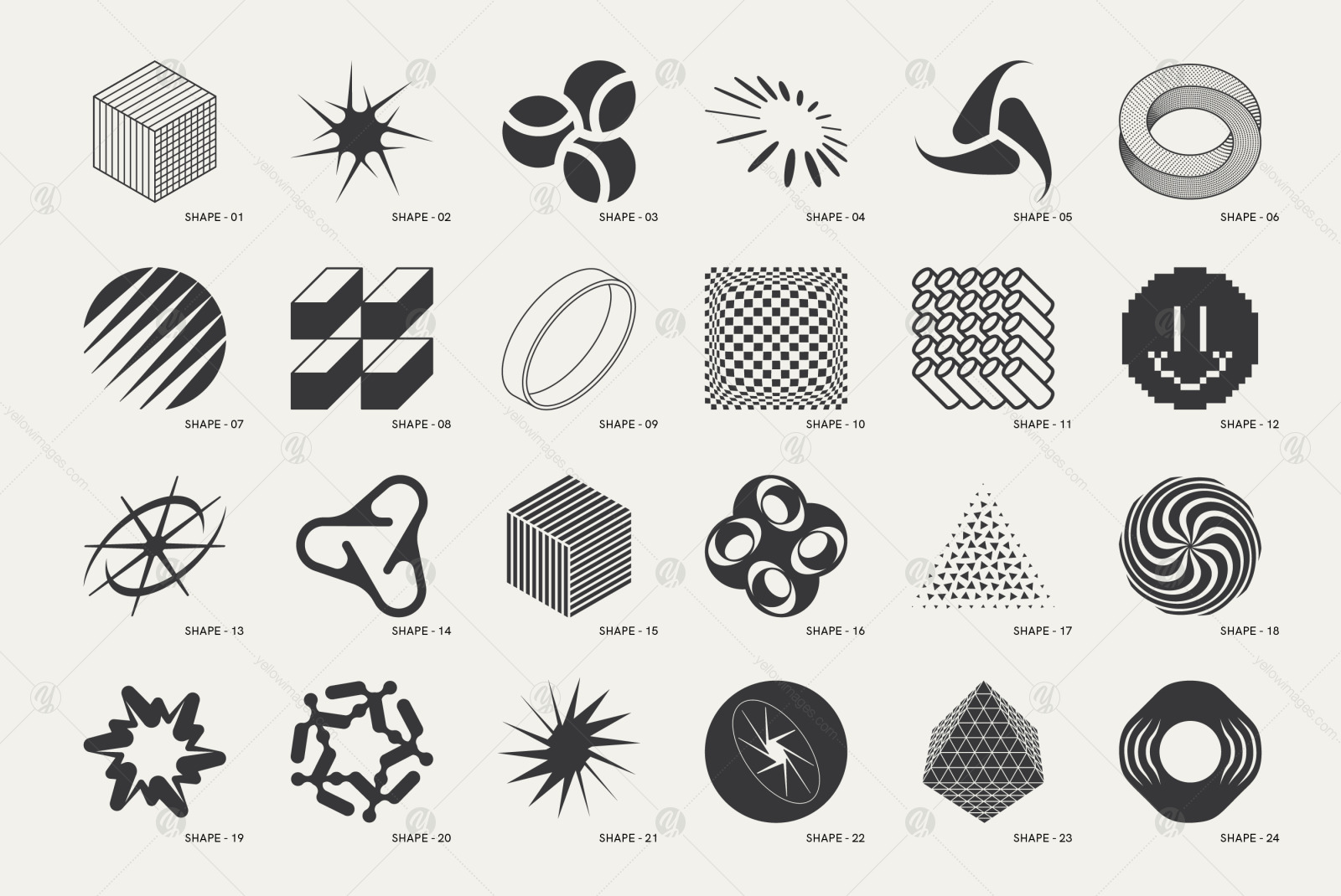 120 Abstract Geometric Shapes. Part 1 120 Abstract Geometric Shapes. Part 1