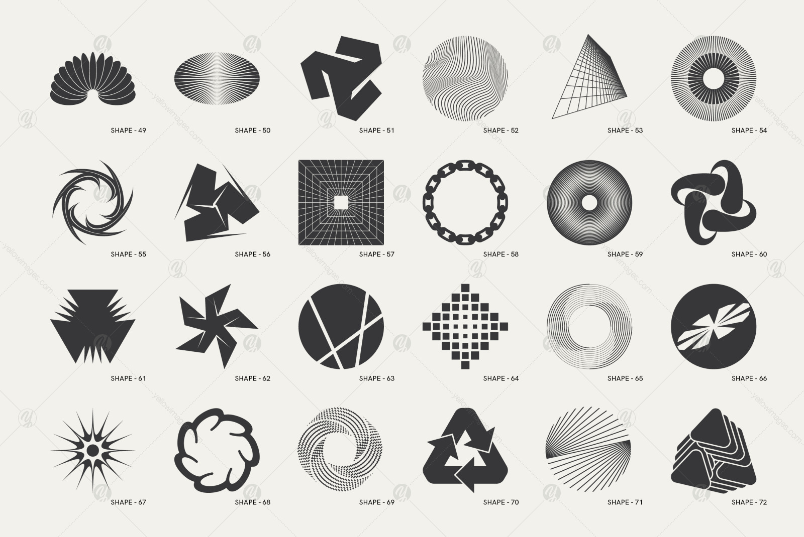 120 Abstract Geometric Shapes. Part 1 120 Abstract Geometric Shapes. Part 1