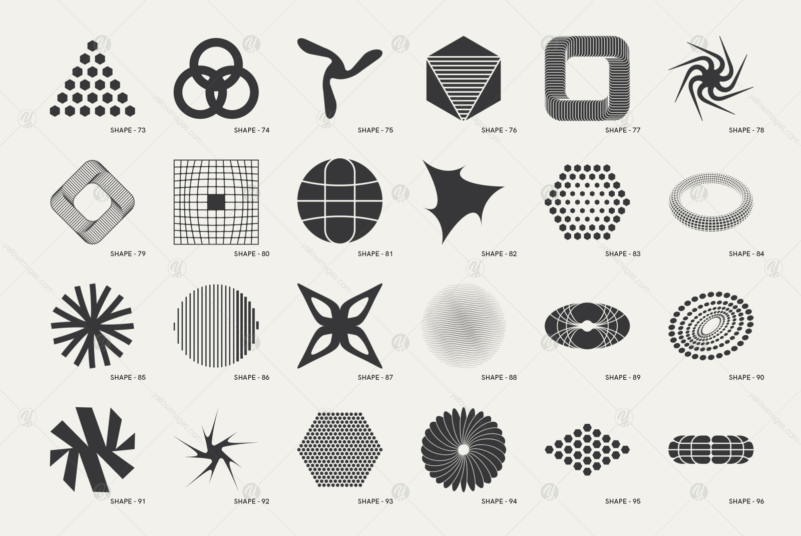 120 Abstract Geometric Shapes. Part 1 120 Abstract Geometric Shapes. Part 1