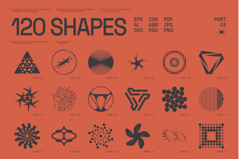 120 Abstract Geometric Shapes. Part3