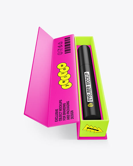Opened Matte Eyeliner Box Mockup