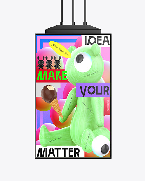 Advertising Hanging Poster Frame Mockup