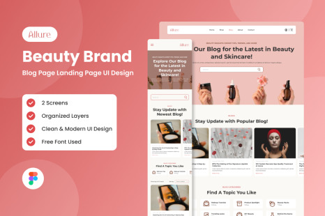 Beauty Brand Blog Landing Page Template